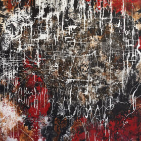 Fire, 72x36 inches, Mixed Media on Canvas, SOLD