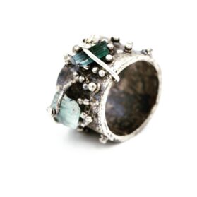REEF RING- Sterling Silver & Tourmaline 