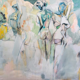 The Four Fates, 62x87 inches, Acrylic on canvas