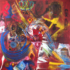 The Healing, 48x48 inches, Mixed media on canvas, 2010