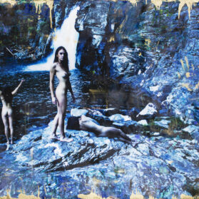 multiplicity of selves, 40x60 inches, digital photography on canvas, w/ paint and resin, 2020, SOLD