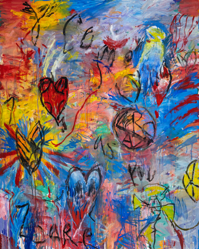 As If You Care, 60x48, oil, wax on canvas, 2022