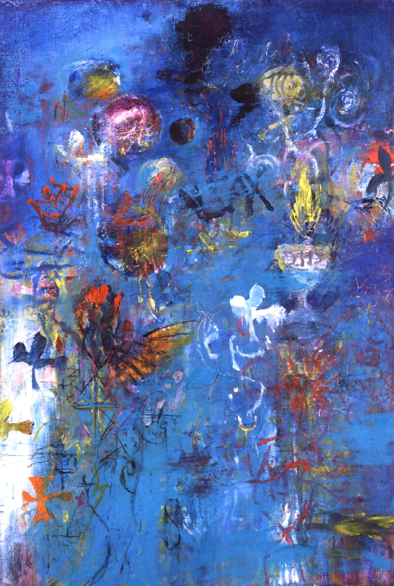 Ashur, 30x22, oil, oil stick, graphite, paper, canvas, 1998