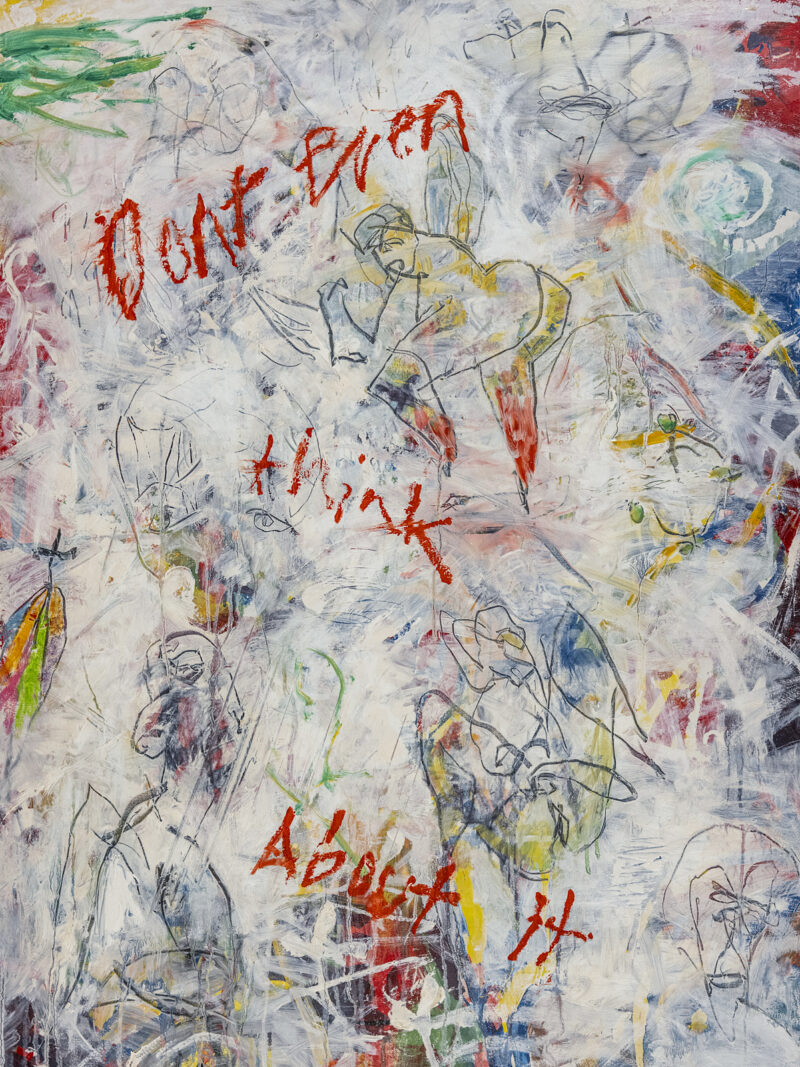 Don't even think, 40x30, oil, oil stick, enamel on canvas, 2016