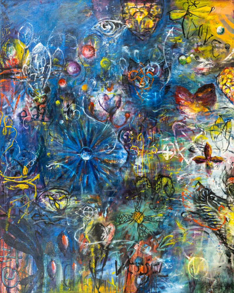 Love is Blue, 60x48, Oil & oil stick on canvas, 1998