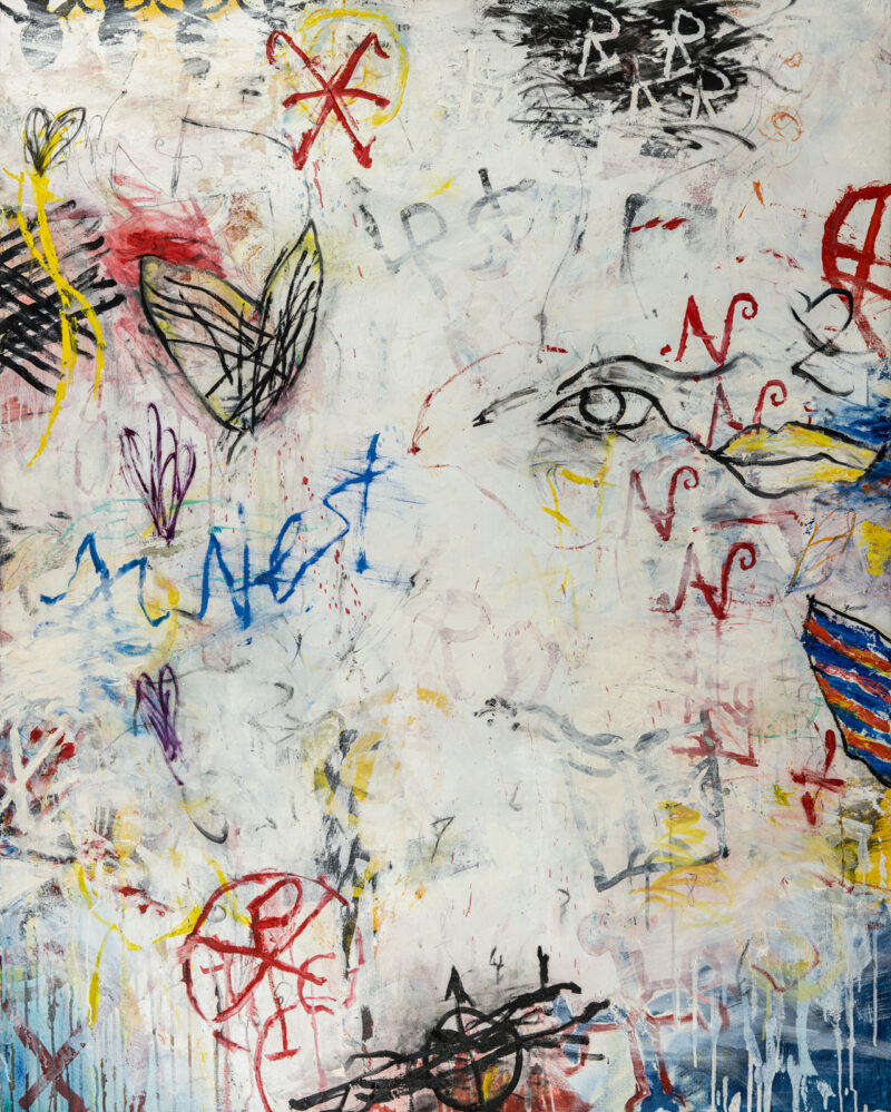 Oath, 60x48, Oil, enamel, oil stick on canvas, 2023