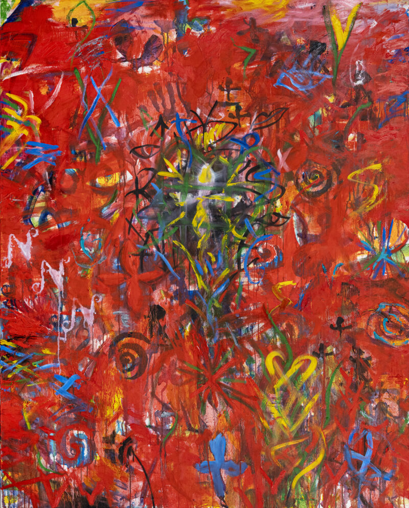 Red Cross:Flower, 60x48, Oil & wax on canvas, 2024