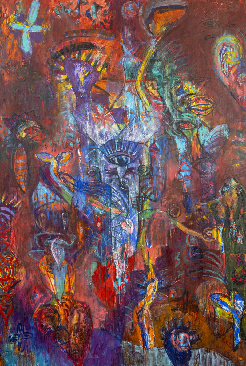 Red Sonata, 70x48, oil, oil stick & wax on canvas, 1989