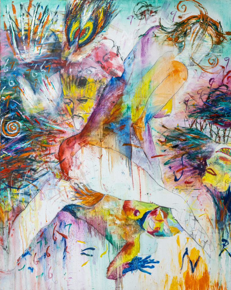 She Knows It, 60x48, Oil, oil stick & graphite on canvas, 2008, $18,000