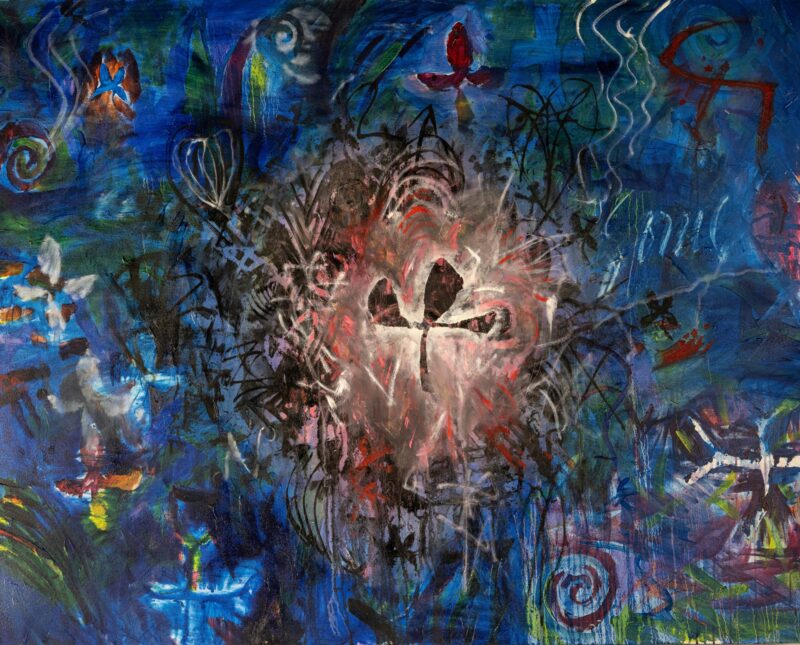 She Walks in Beauty Like the Night, 48x60, Oil, oil stick on canvas