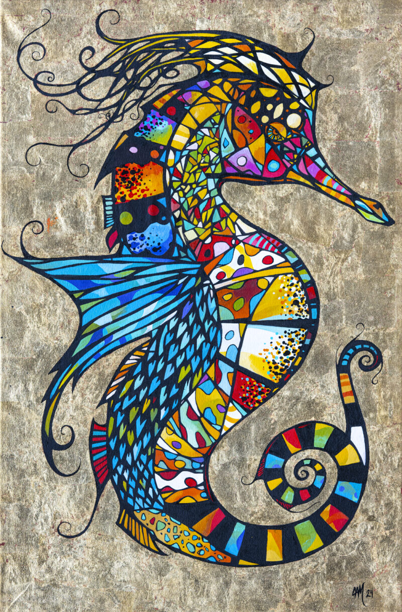 Seahorse, Blue, 64x42